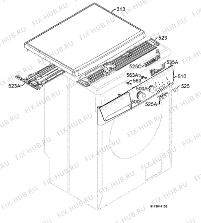 Взрыв-схема стиральной машины Zanussi ZWD585 - Схема узла Command panel 037